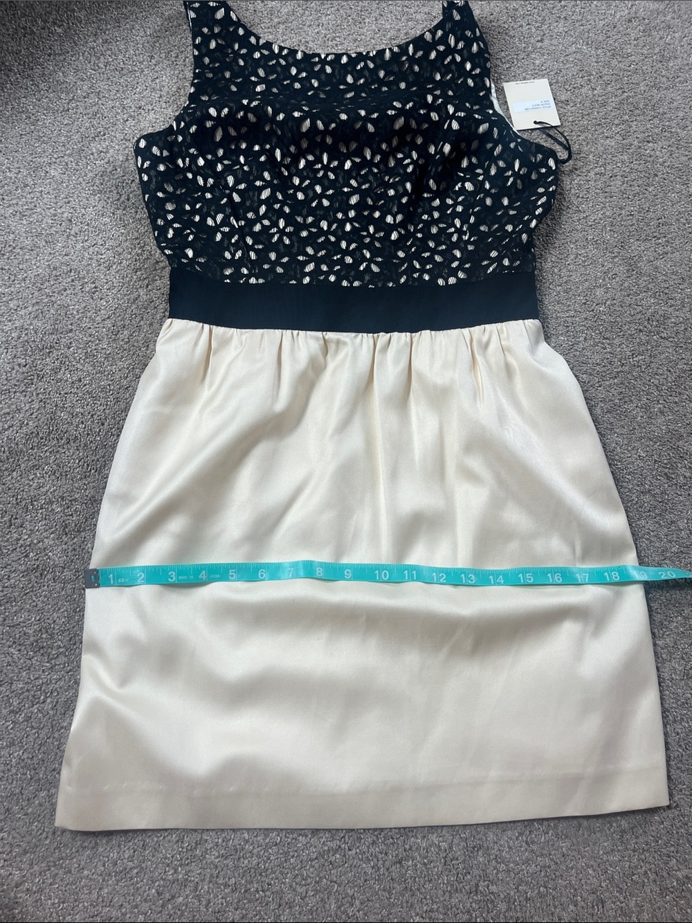 NWT Milly of New York Wool Silk Cotton Black Lace Cream Party Dress Bow Back sz6 - Picture 13 of 16